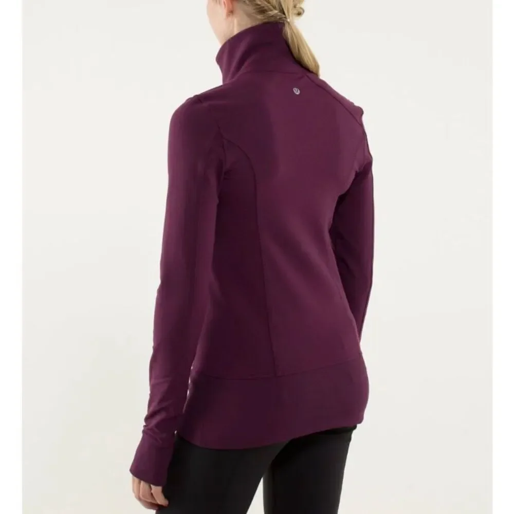 Lululemon Plum Asana Long Sleeve Relaxed Fit Yoga Gym Jacket Women's